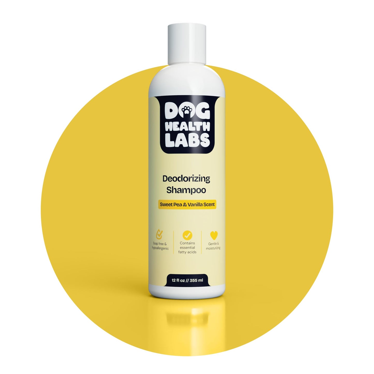 Dog Health Labs Deodorizing Shampoo for Dogs – Sweet Pea & Vanilla Scent – 12 fl oz, Soap-Free, Hypoallergenic Formula for Sensitive Skin – Cleans, Conditions & Refreshes – Vet Approved – Made in USA