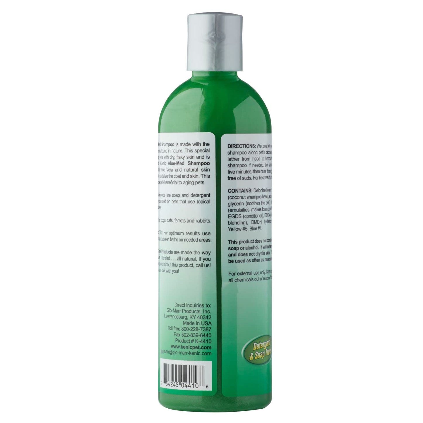 Kenic Moisture Rich Aloe-Med Pet Shampoo, Made in USA with Naturally Derived Ingredients, Soap & Paraben Free, pH Balanced