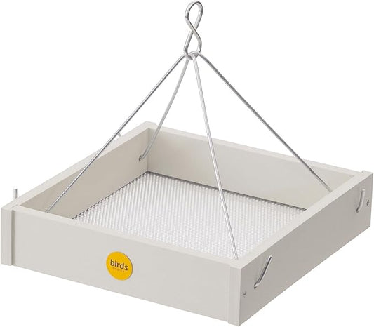 Birds Choice GSHPF100 Tray Feeder, Recycled Hanging Tray Bird Feeder, Small, White