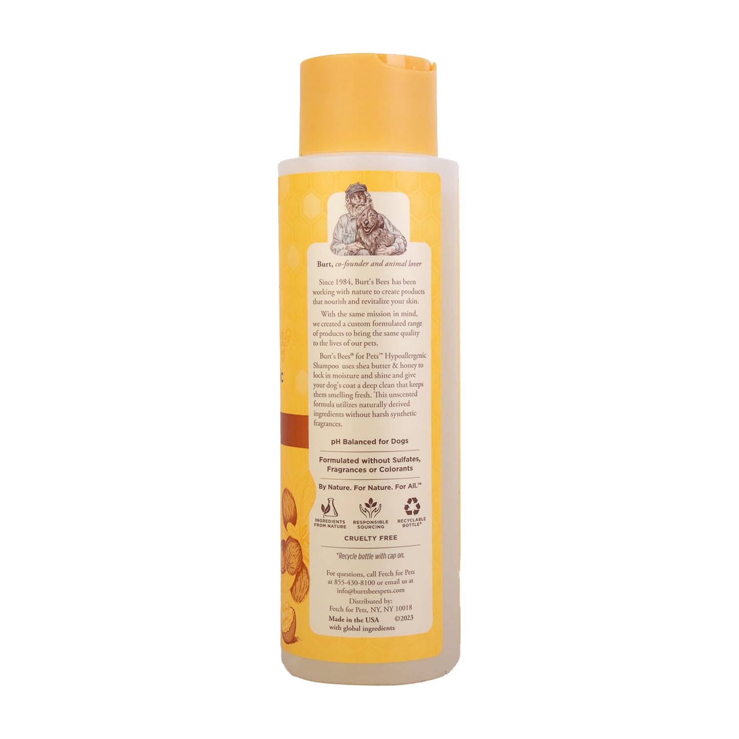 Burt's Bees for Pets Hypoallergenic Shampoo for Dogs with Shea Butter and Honey, 95% Natural Origin Formulas, Cleanser for Sensitive Dogs - Gentle Dog Wash, 6pk, 16 oz