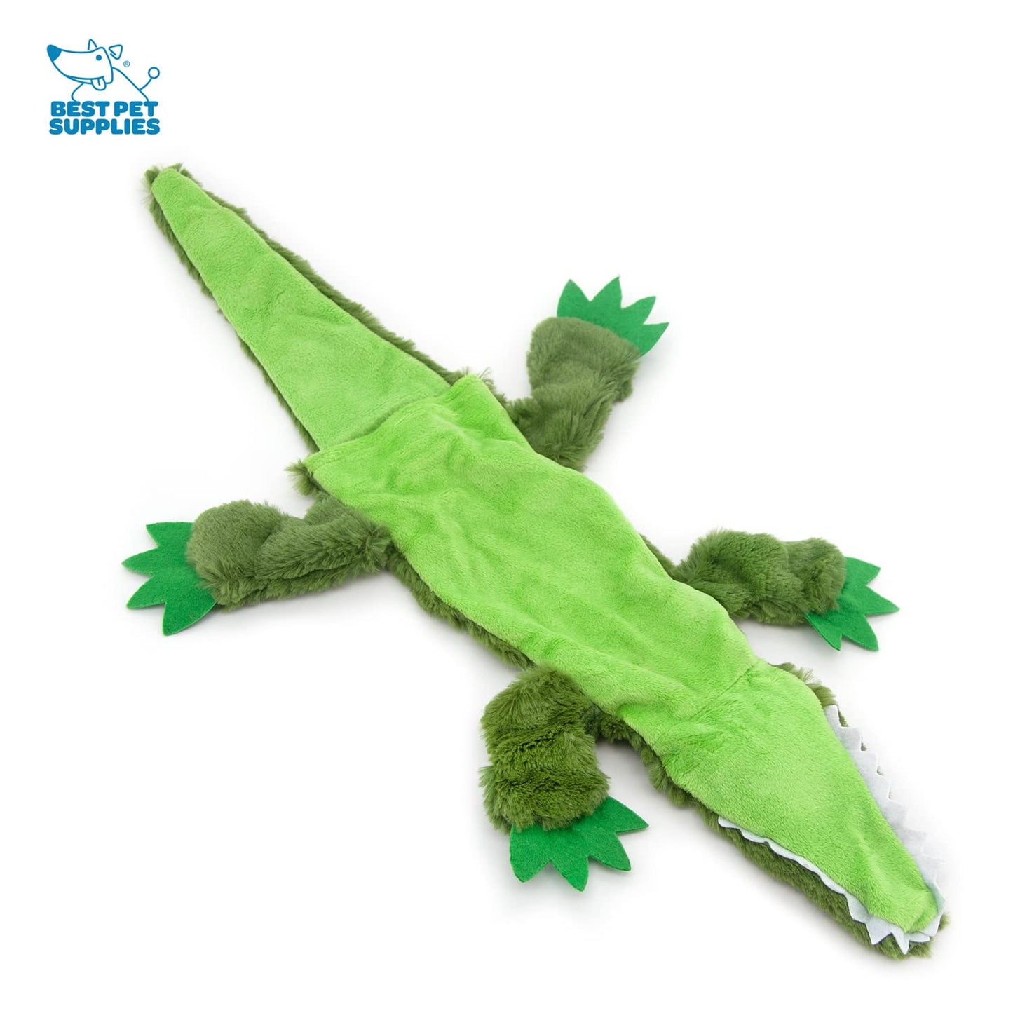 Best Pet Supplies 2-in-1 Stuffless Squeaky Dog Toys with Soft, Durable Fabric for Small, Medium, and Large Pets, No Stuffing for Indoor Play, Holds a Plastic Bottle - Alligator, Large (Pack of 3)