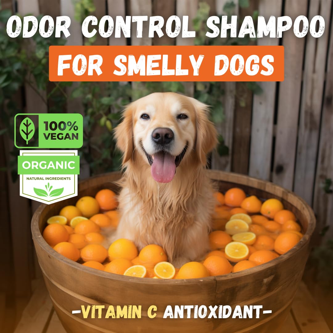 Kelebs Dog Shampoo for Smelly Dogs, Natural Dog Deodorizing Shampoo Bar with Citrus Essential Oils | Eco-Friendly | Zero Plastic Waste | Vegan | 3 Pack