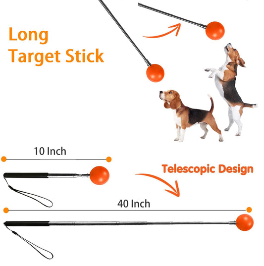 Training Kit - 1 Target Stick, 1 Training Clicker, 1 Whistle - Dog Training Equipment Tools, Cat Toilet Trainer Kit, Agility Training Lure Course For Dogs, Kitten Puppy Behavior Aids Trick (A Type)
