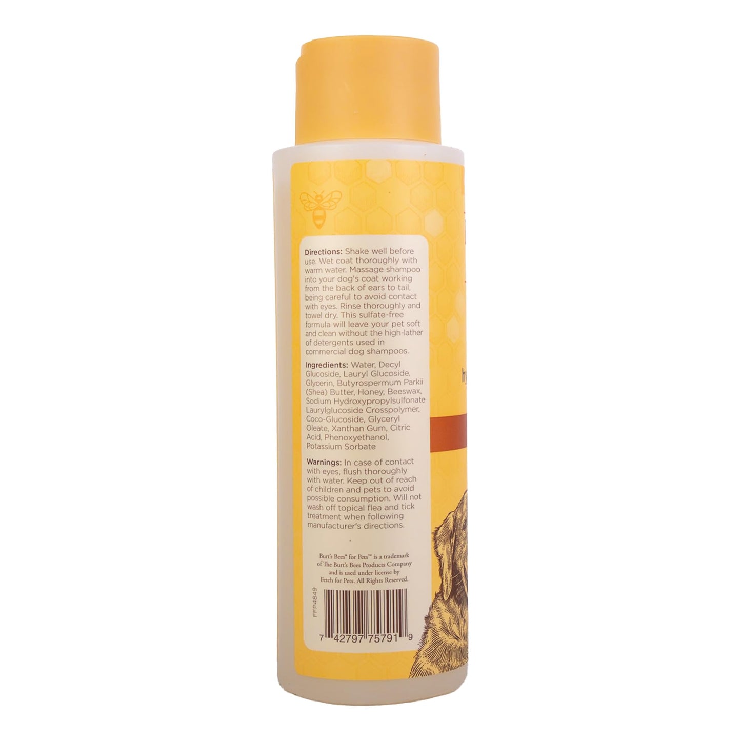 Burt's Bees for Pets Hypoallergenic Shampoo for Dogs with Shea Butter and Honey, 95% Natural Origin Formulas, Cleanser for Sensitive Dogs - Gentle Dog Wash, 6pk, 16 oz