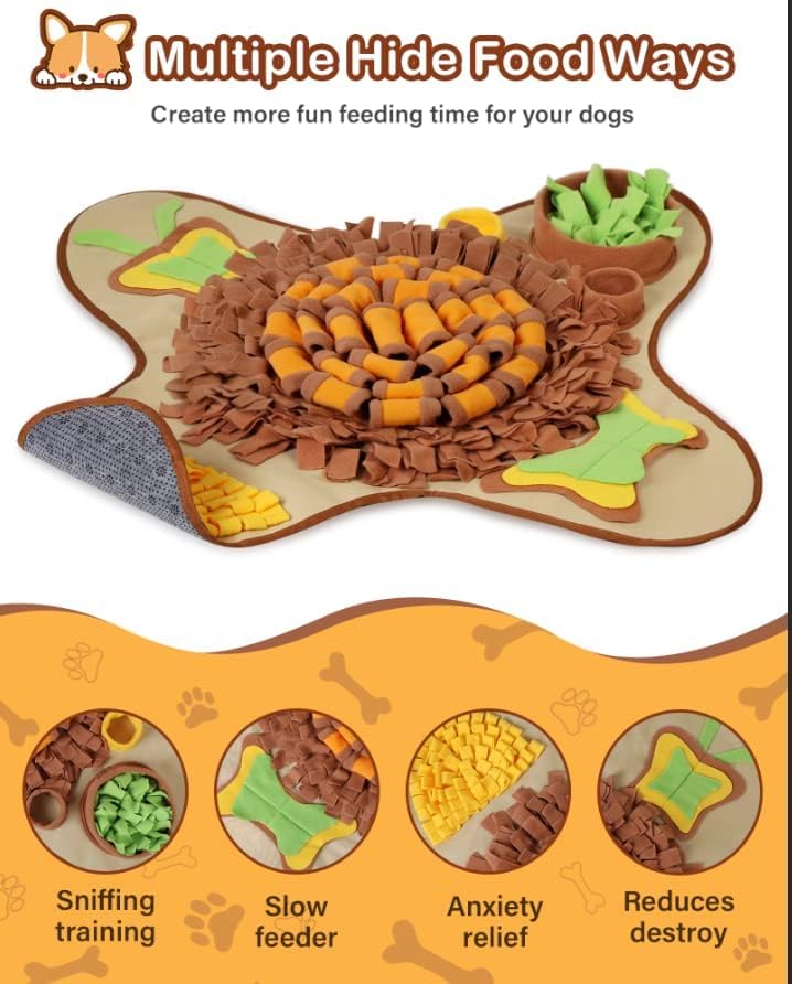 HOPET Snuffle Mat for Dogs Large Breed,Interactive Sniff Feeding Training Mat for Puppy Slow Feeder, Mental Stimulation & Slow Feeding Game for All Breeds