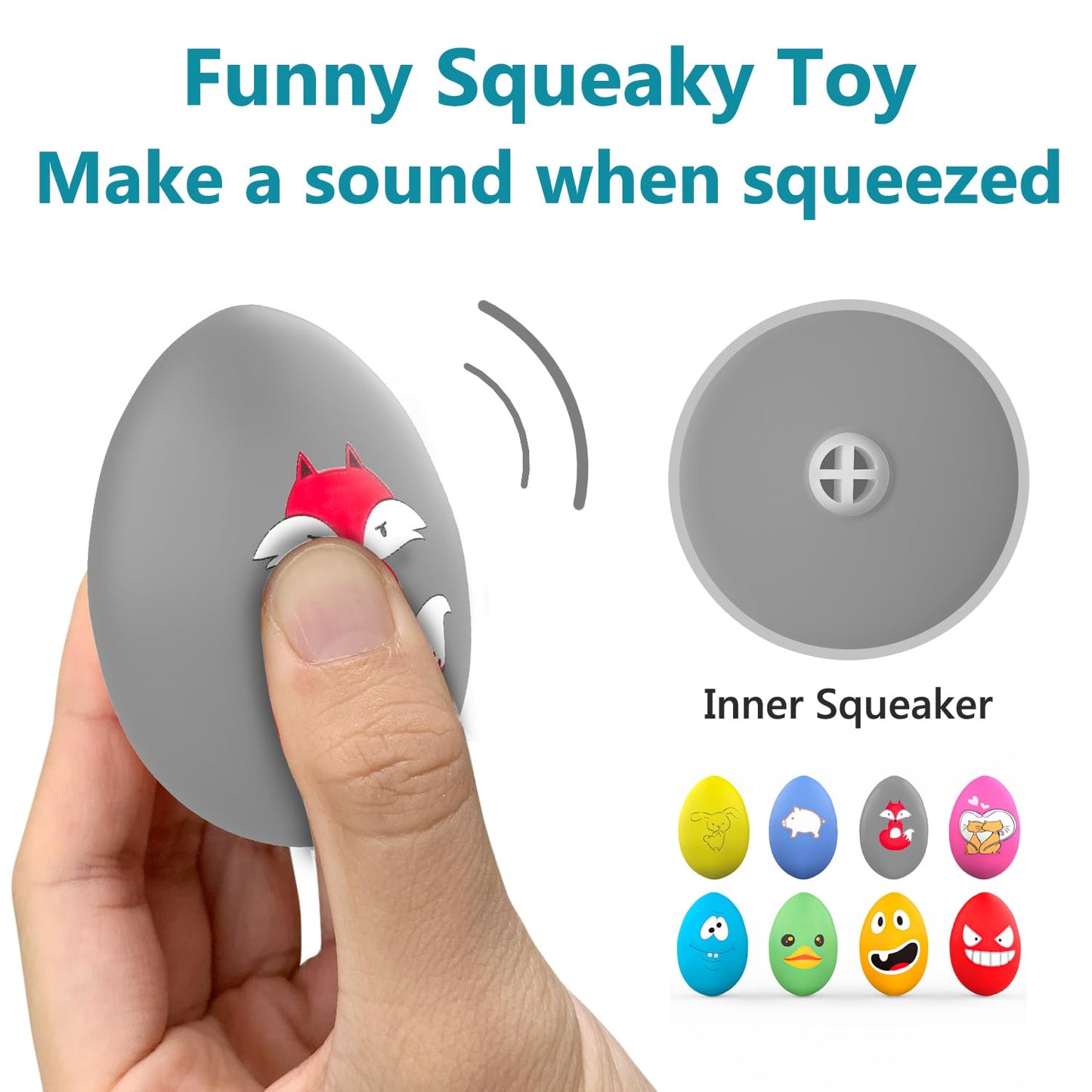 Squeaky Dog Toys, [8 Pack] Latex Squeaker Bouncy Egg for Small Medium Pets Puppies, 2.5” Soft Animal Rubber Interactive Fetch Ball Set