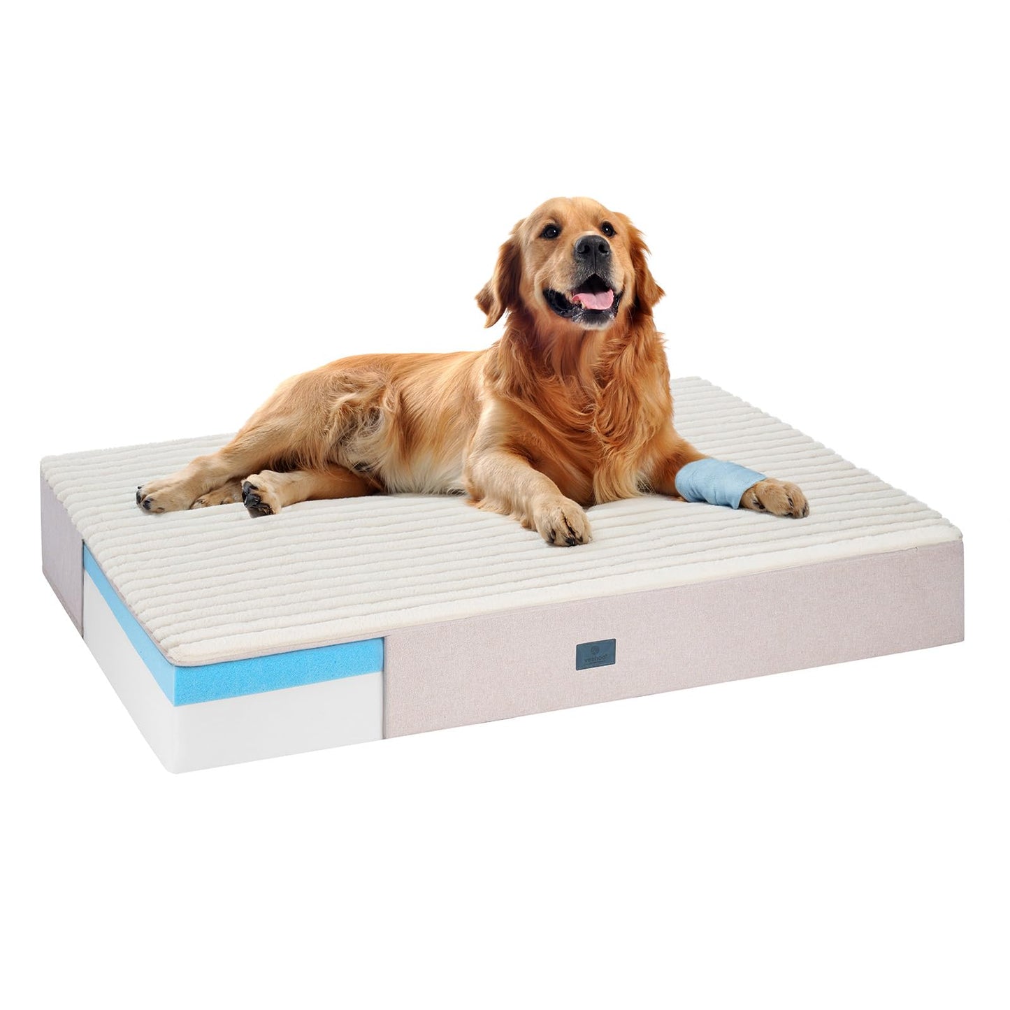 Veehoo Orthopedic Memory Foam Dog Bed, 7 Inch Thick Extra Large Dog Bed XL for Senior Dogs with Ultra-Soft Fluffy Surface, Waterproof Liner, Removable Washable Cover and Non-Slip Bottom, 48"x30"x7"
