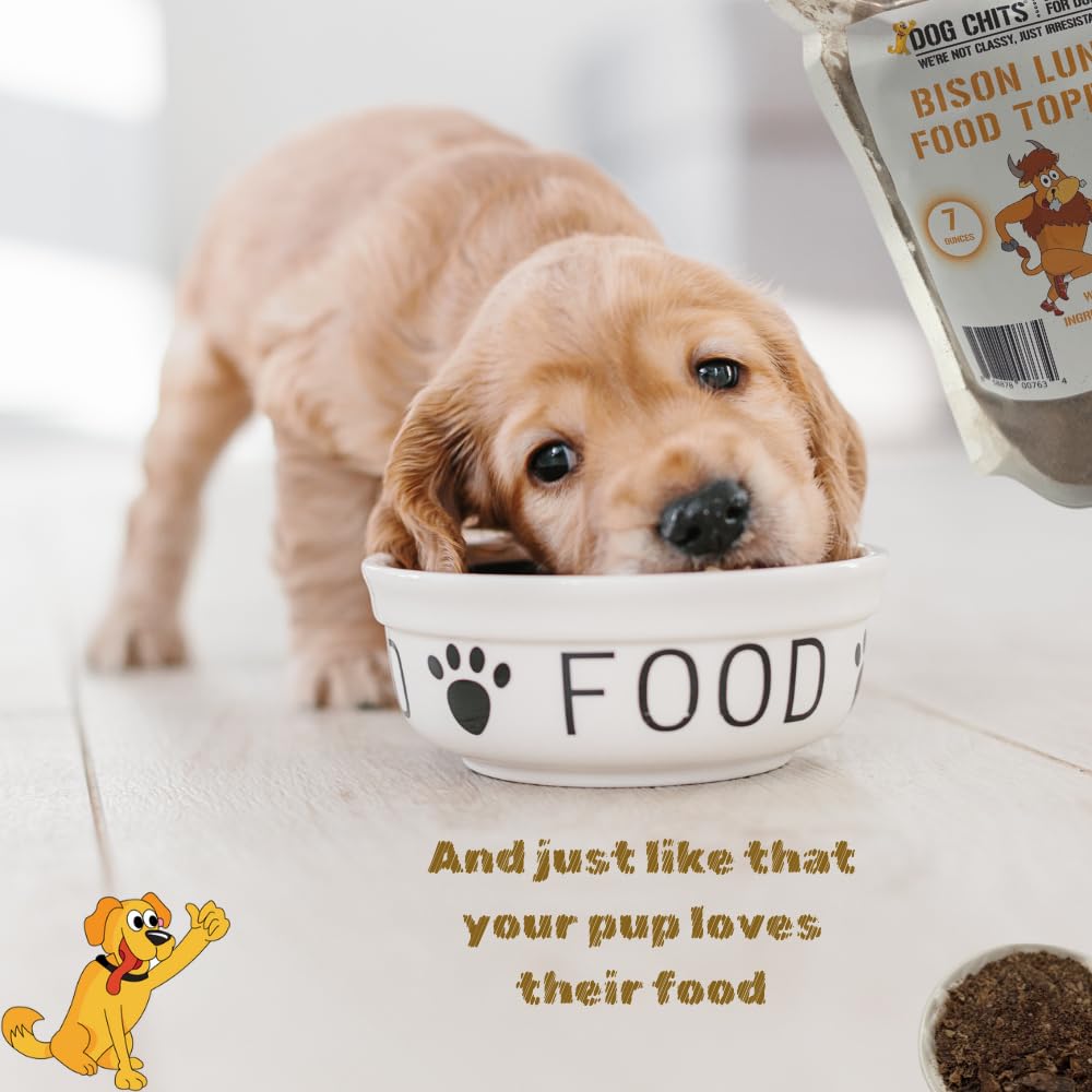 Dog Chits Bison Lung Food Topper for Dogs and Puppies | Pure Bison Lung | No Preservatives | Made in USA | All-Natural | Sprinkle on Food | Perfect for Dogs Easy on Digestion | 7 oz.
