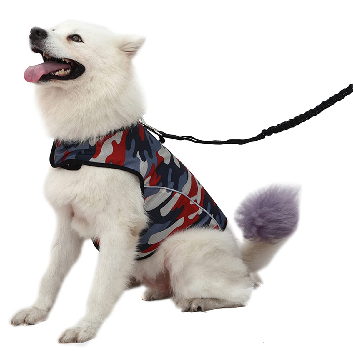 Dog Anxiety Jacket- Keep Calmig Vest Reflective Thunder Coat with D-Ring and Training Handle for Small Medium Large Dogs,Camouflage