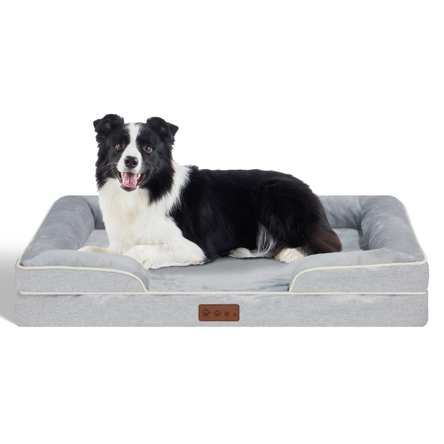 Dokdogs Orthopedic Dog Beds Large Sized Dogs - Waterproof Memory Foam Pet Bed for Couch with Removable Washable Cover & Nonskid Bottom, Big Dog Sofa Bed (L, Grey)