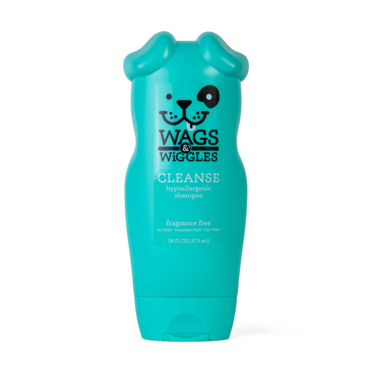 Wags & Wiggles Cleanse Hypoallergenic Dog Shampoo - Pet Wash for Dogs with Sensitive Skin - Without Fragrance Cleanser, 16 Fl oz