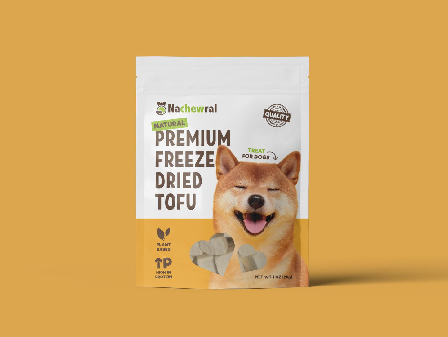Nachewral Premium Freeze-Dried Tofu for Dog Treat/All Natural, Plant Based Protein, Gluten Free, Low Calories, High in Protein, Stomach Friendly, Vegan Treat w/Omega 6