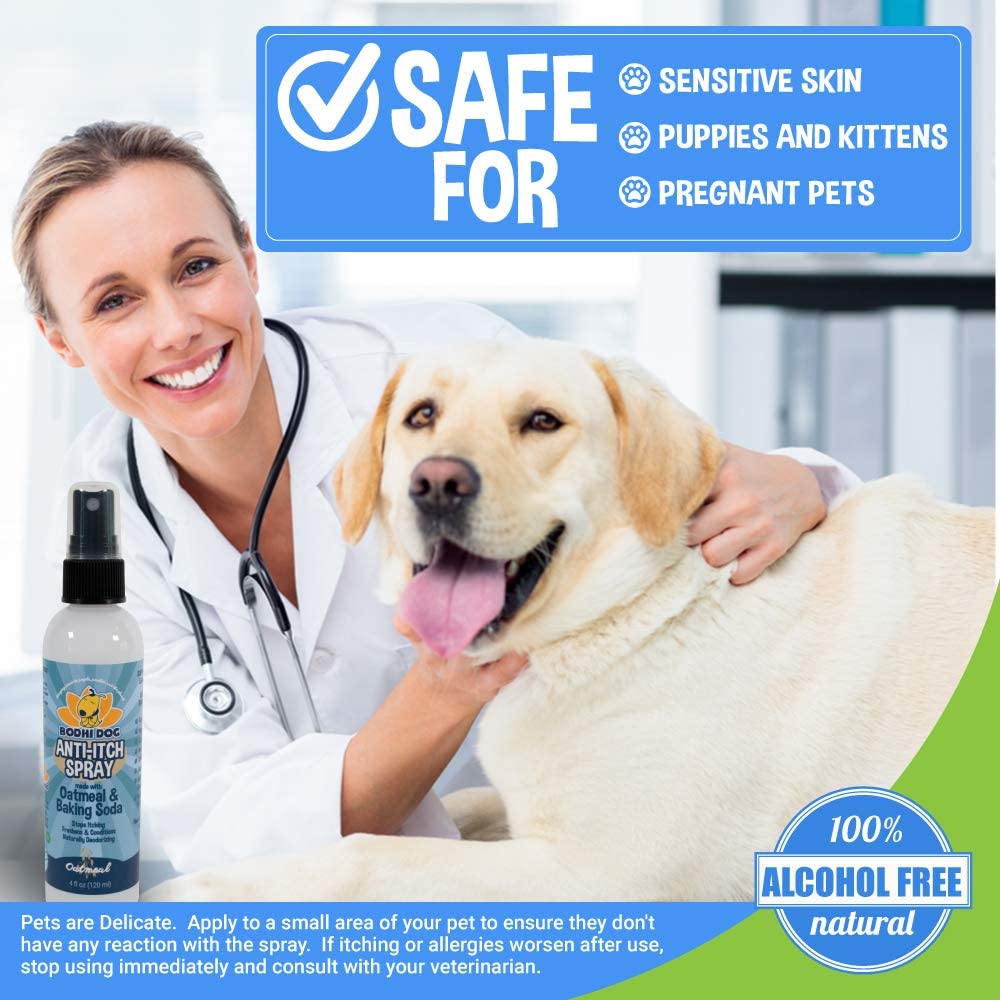 Bodhi Dog Itch Relief Spray - Natural Relief for Dry, Itchy, Allergic, or Bug-Bitten Skin - Safe for Dogs & Cats - Soothing Oatmeal Formula - Made in USA (Oatmeal, 4 Fl Oz)