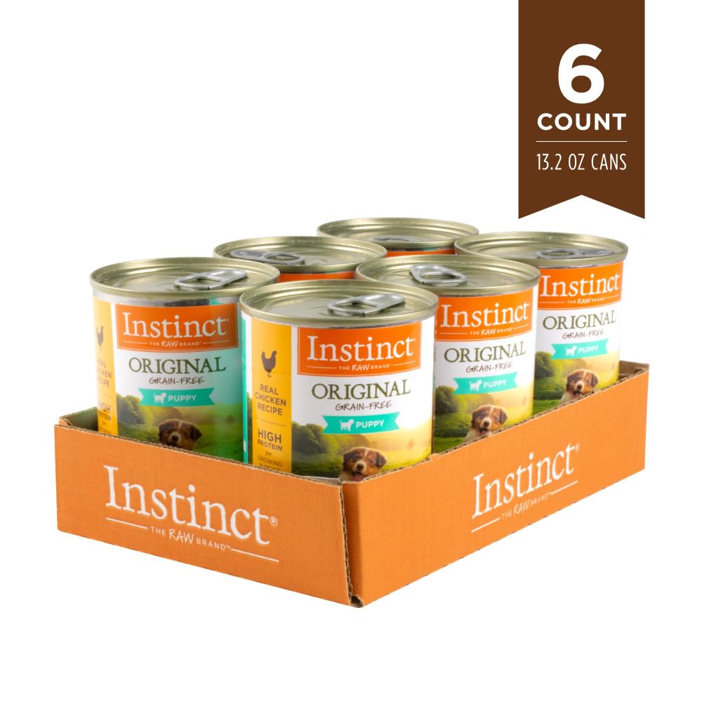 Instinct Original Puppy, Wet Dog Food, Grain Free Recipe - Real Chicken, 13.2 oz. Cans (Pack of 6)