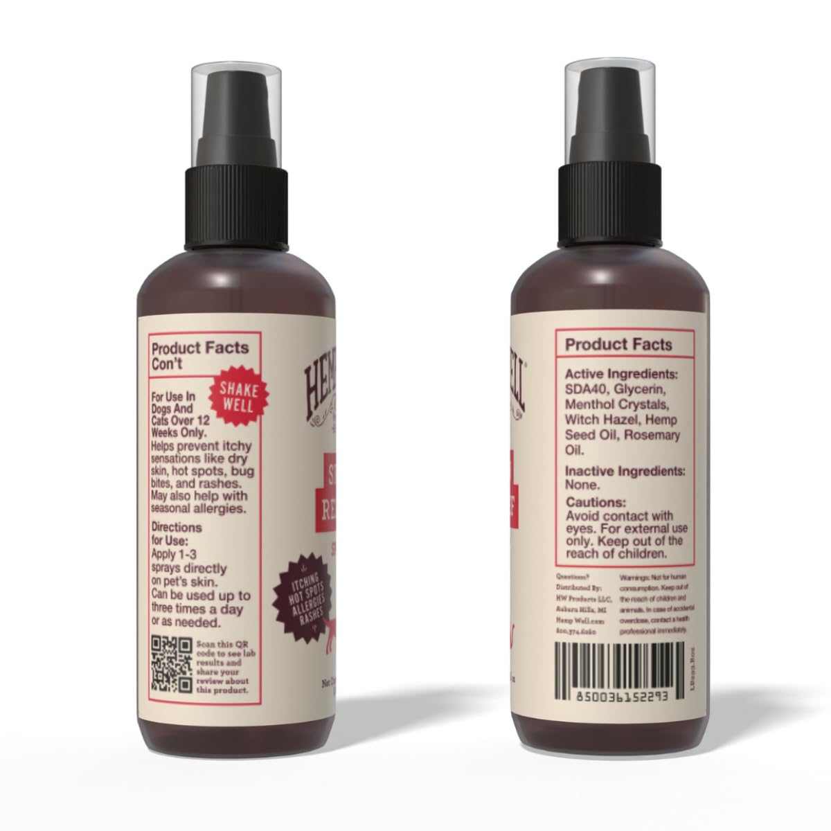 BURT'S BEES FOR PETS Bundle - Ear Cleaner with Peppermint & Witch Hazel (4 oz) & Itch Soothing Spray with Honeysuckle (10 oz), Natural Dog Ear & Skin Care for Gentle Cleaning & Itch Relief