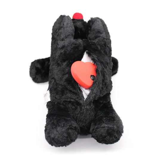 3T GROUP Heartbeat Puppy Toy Sleep Aid for Dogs,Heartbeat Dog Toy Stuffed Animal for Puppy Essentials Anxiety Relief Plush Pillow Calming Toys Keep Busy(Black)