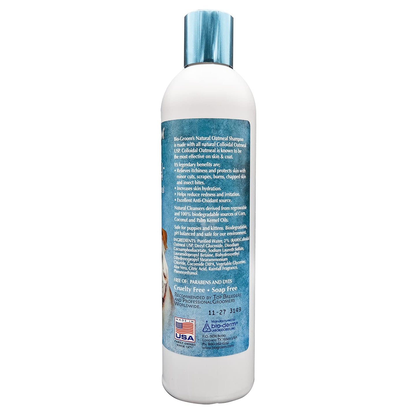 Bio-Groom Oatmeal Dog Shampoo – for Allergies and Itching, Cruelty-Free, Dog Bathing Supplies, Puppy Shampoo for Sensitive Skin, Made in USA, Anti-Itch Dog Products – 12 fl oz 1-Pack