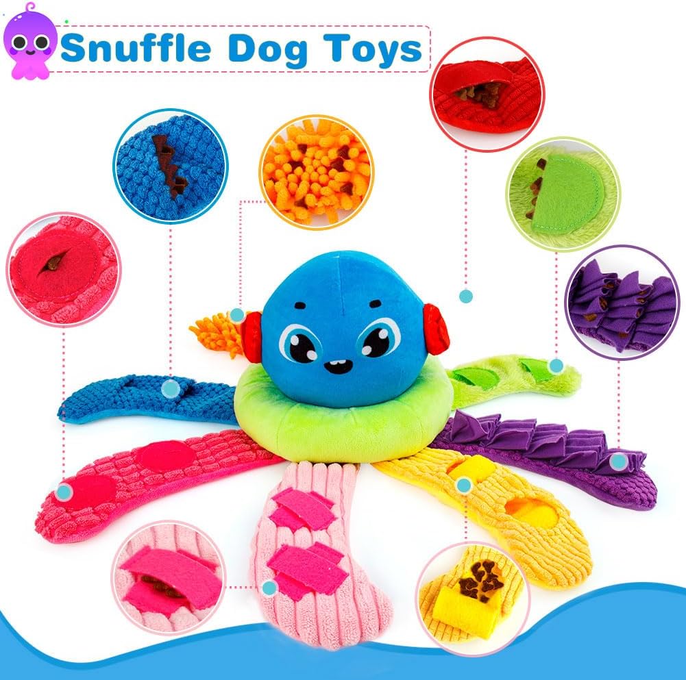 AWOOF Squeaky Dog Puzzle Toys Interactive Plush Dog Toys Snuffle Mat for Small & Medium Dogs, Training Toys Foraging Instinct Training Puppy Toys