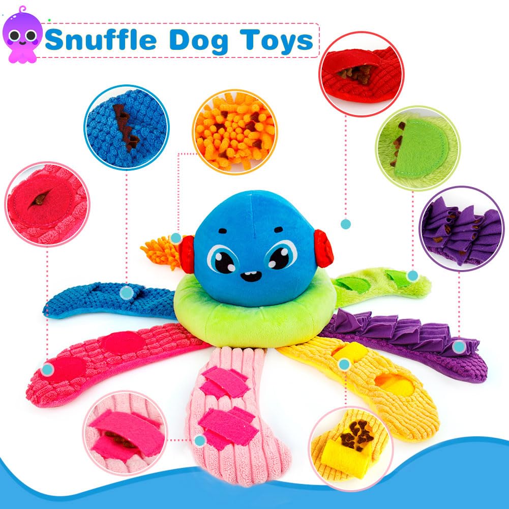 AWOOF Squeaky Dog Puzzle Toys Interactive Plush Dog Toys Snuffle Mat for Small & Medium Dogs, Training Toys Foraging Instinct Training Puppy Toys