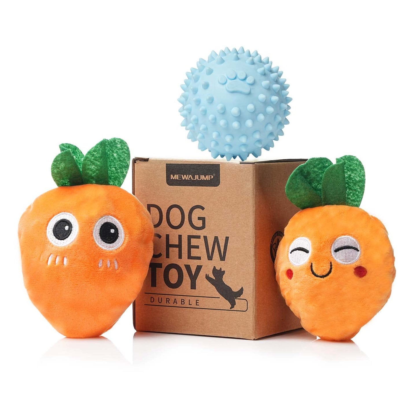 MewaJump Squeaky Easter Dog Toys with Ball, 3-in-1 Plush Cute Dog Toy, Dog Chew Toy with 3 Layers, Dogs Puzzle Pet Toy for Teeth Cleaning, Puppy Enrichment Toys for Small and Medium Breed