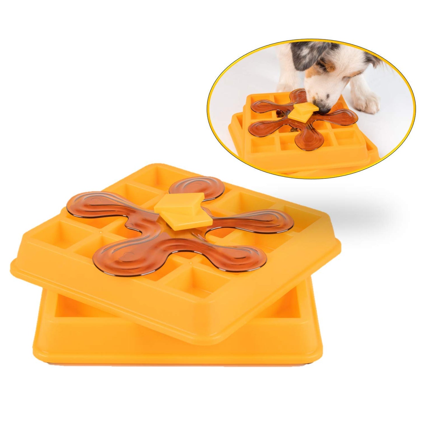 Our Pets Waffle Interactive Puzzle Game Dog Toys (Dog Puzzle Toy-Great Alternative to Snuffle Mat for Dogs and Slow Feeder Bowls) Cat Puzzles & Interactive Toys for Treats