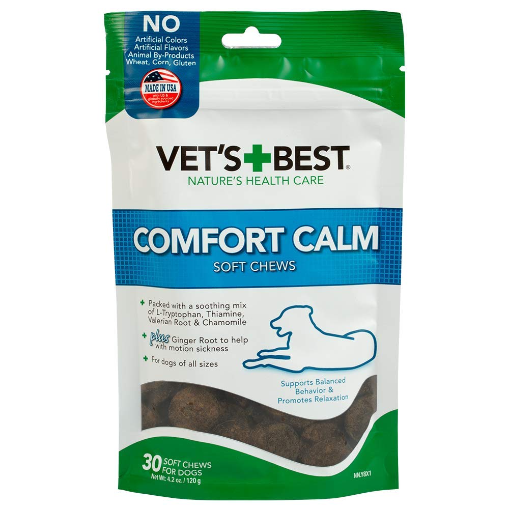 Vet's Best Comfort Calm Calming Soft Chews Dog Supplements - Dog Calming Aid Supports Dog Balances Behavior - Promotes Relaxation - 30 Day Supply
