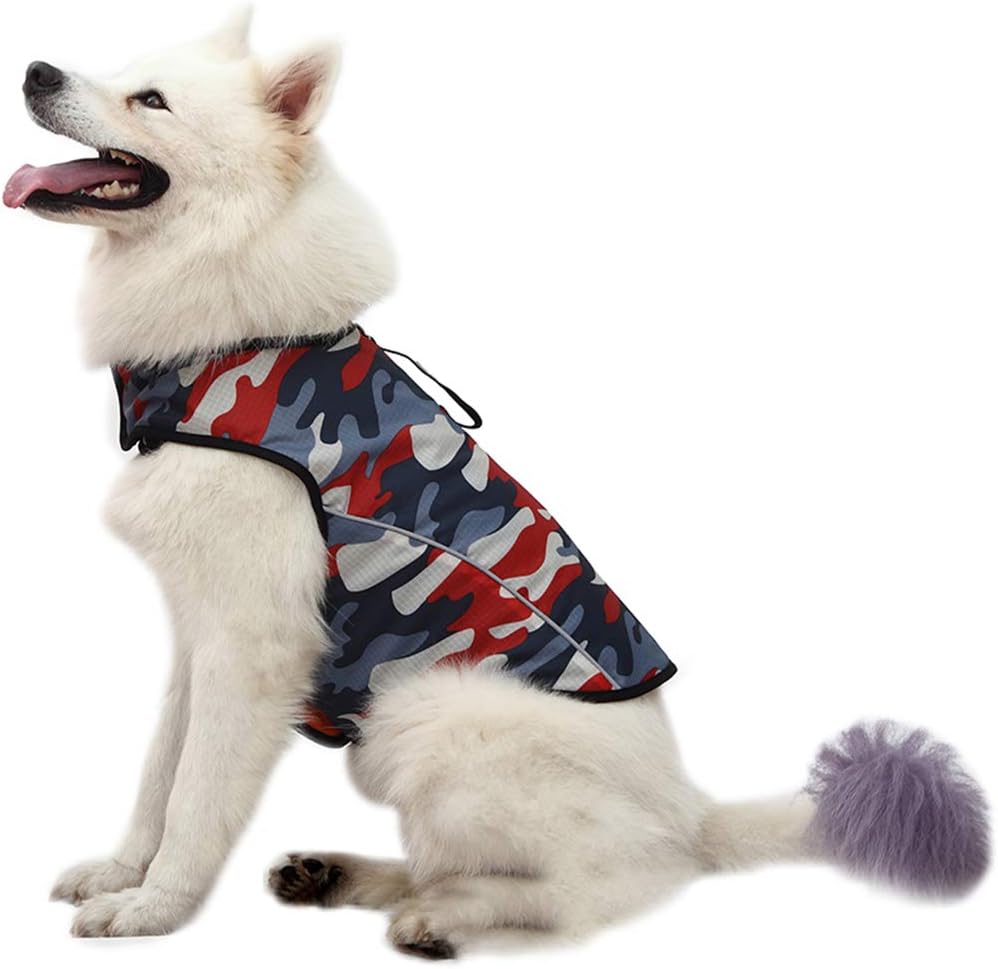 Dog Anxiety Jacket- Keep Calmig Vest Reflective Thunder Coat with D-Ring and Training Handle for Small Medium Large Dogs,Camouflage