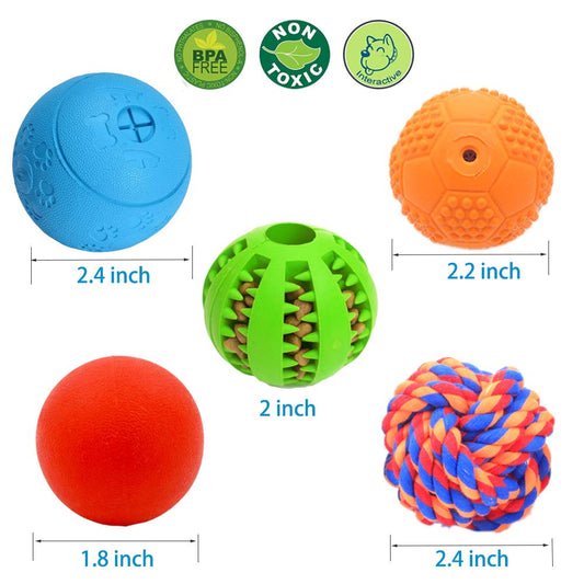 Volacopets 5 Different Functions Interactive Dog Toys for Puppies, Puppy Puzzle Toys for Small Dogs, Dog Balls for Small Dogs, Treat Dispensing Dog Toys, Squeaky Ball, Small Breed