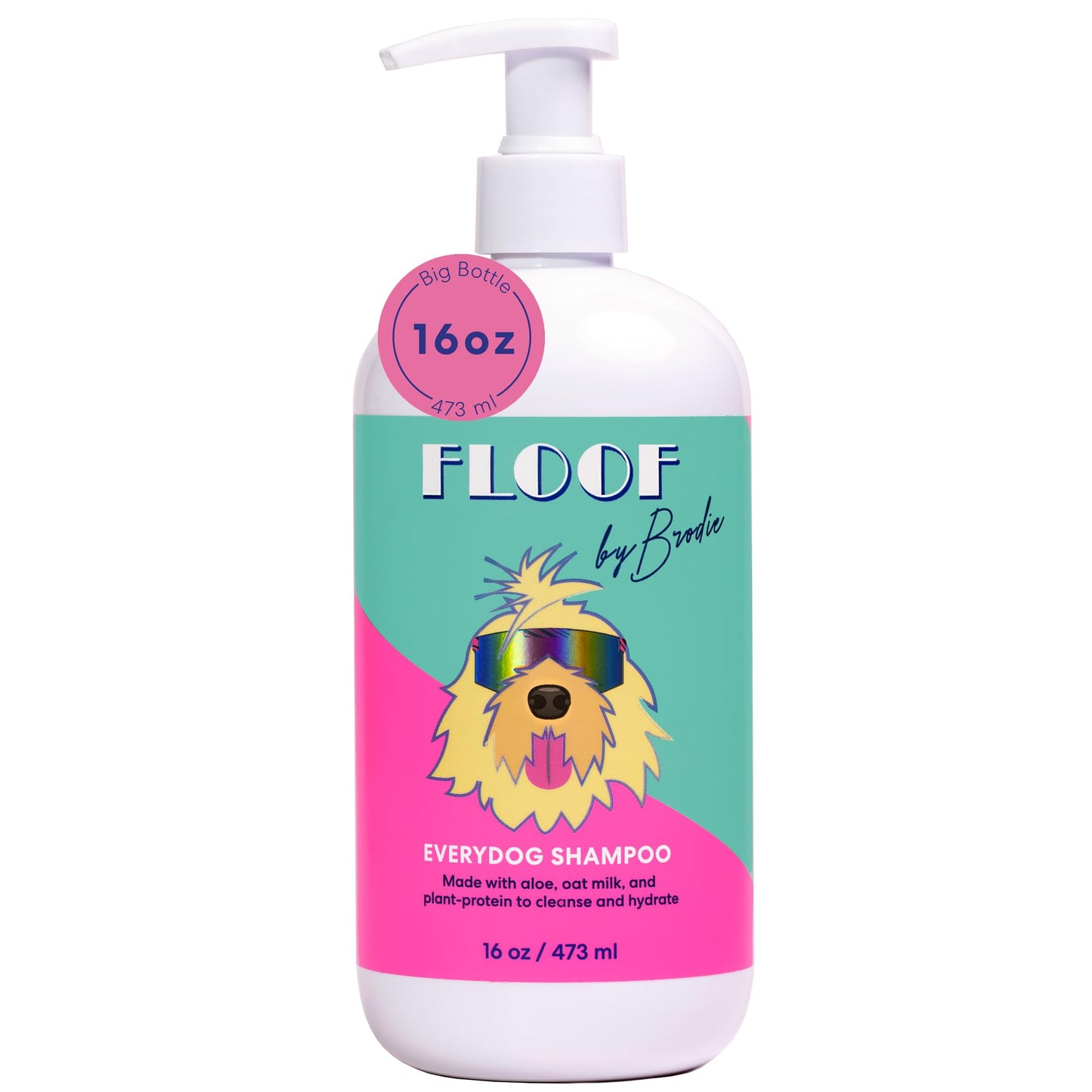 Floof by Brodie Everydog Nourishing and Deodorizing Dog & Cat Shampoo for All Coat Types, Detangles, Soothes with Aloe, Oat Milk, Plant Based Emolients, Pet Grooming Supplies (16oz)