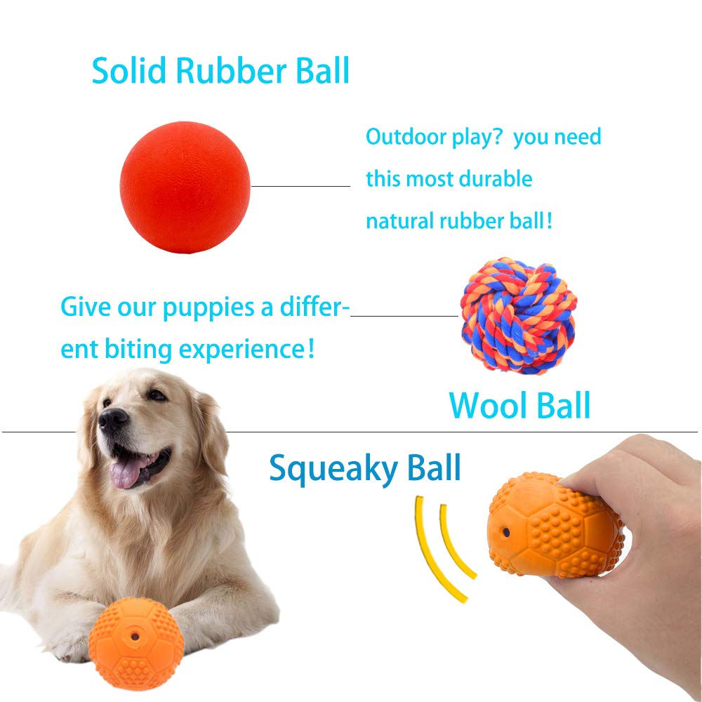 5 Different Functions Interactive Dog Puzzle Toys Balls for Medium Large Dogs, Food Treat Dispensing Dog Toys