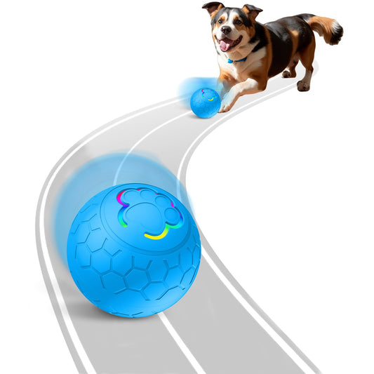 Smart Interactive Dog Toys Ball, Auto Bouncing Rotating Ball, Moving Pet Toys for Small Dogs Under 20 lbs - 2.2 Inch Puppy Toy for Indoor/Outdoor Play, USB Rechargeable, Fun Gift for Boredom, Blue