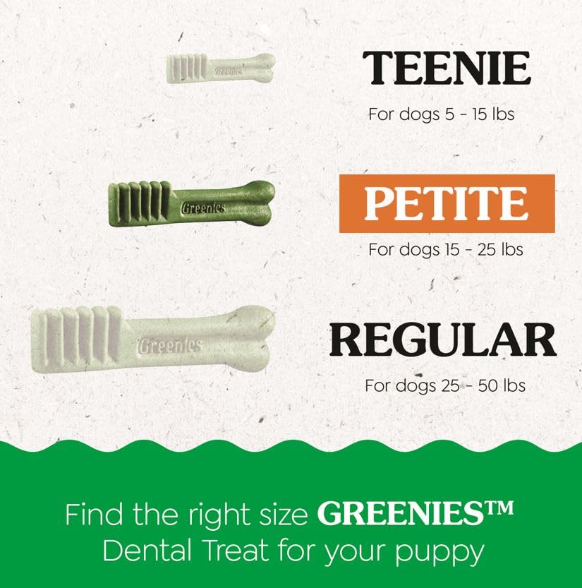 Greenies Puppy Petite Size Dental Dog Treats, 6 oz. Pack (10 Treats)
