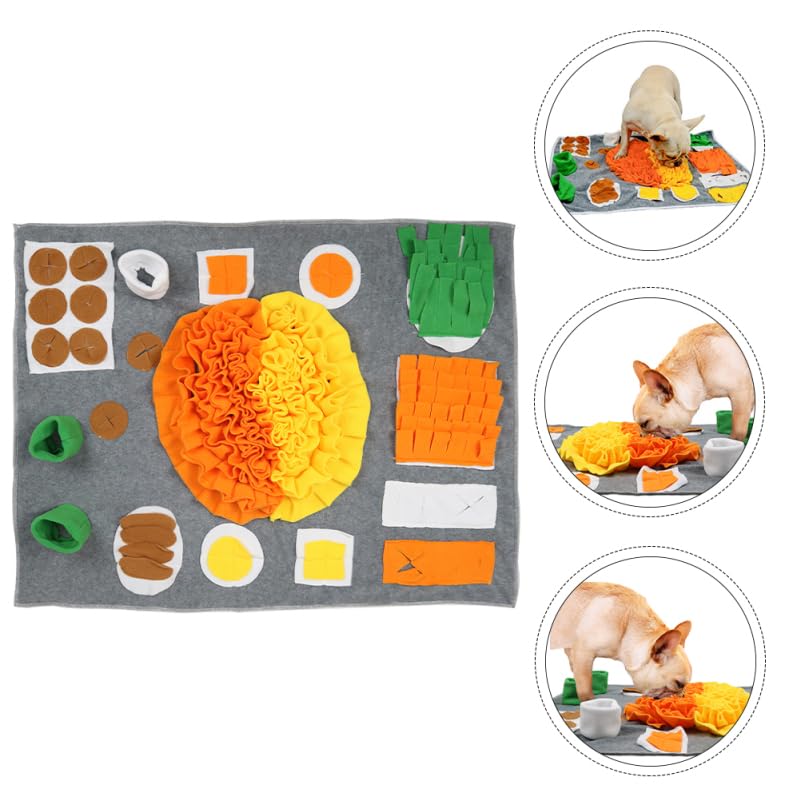 Totority Dog Slow Food Pad - Interactive Snuffle Mat for Dogs Multi-Color Flannel Sniffing Pad for Stress Relief and Engaging Feeding Experience