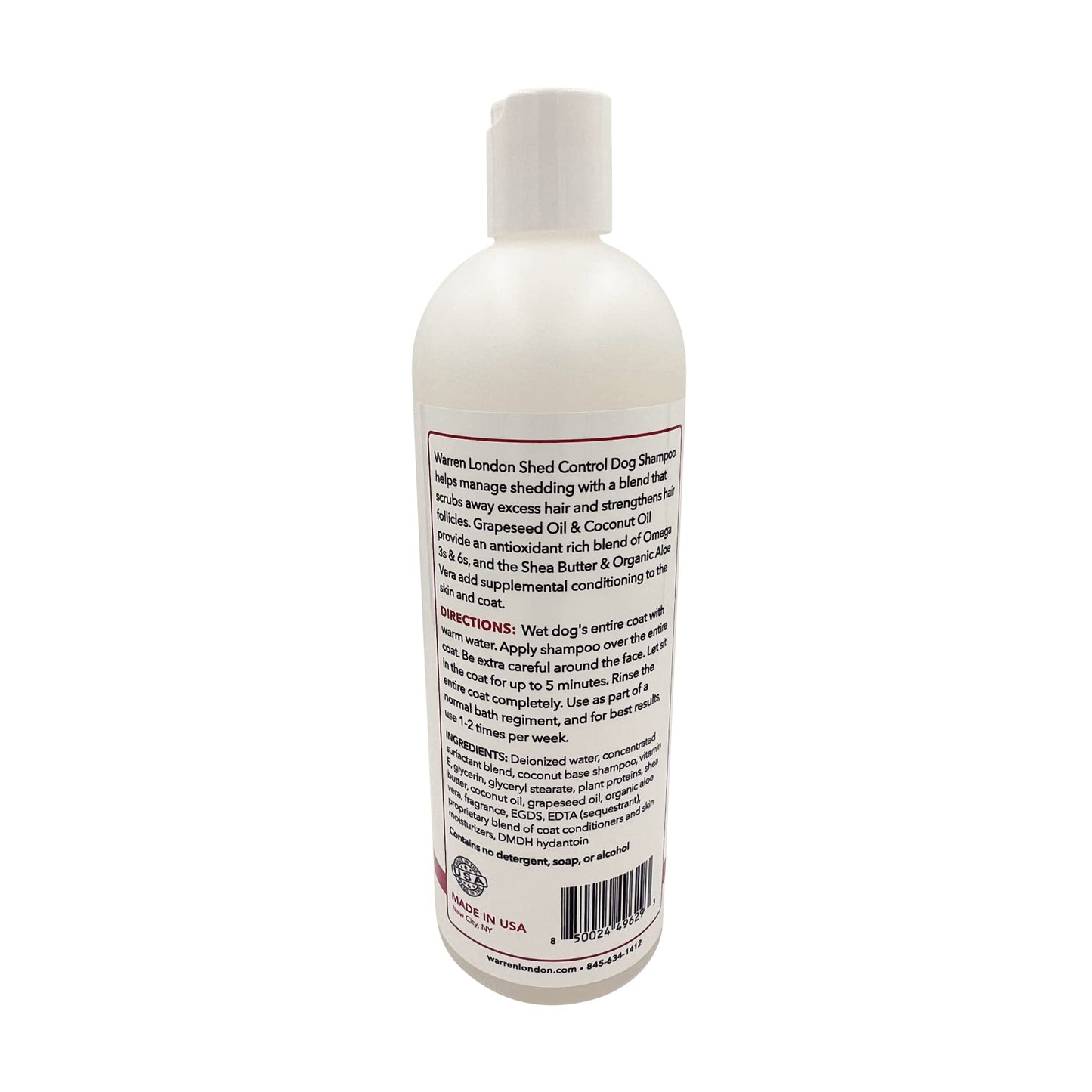 Warren London Shed Control Dog Shampoo for Shedding | 2-in-1 Dog DeShedding Shampoo and Conditioner | Nourishes Hair Follicles w/Grapeseed & Coconut Oil | Anti Shedding Shampoo for Dogs | 17oz
