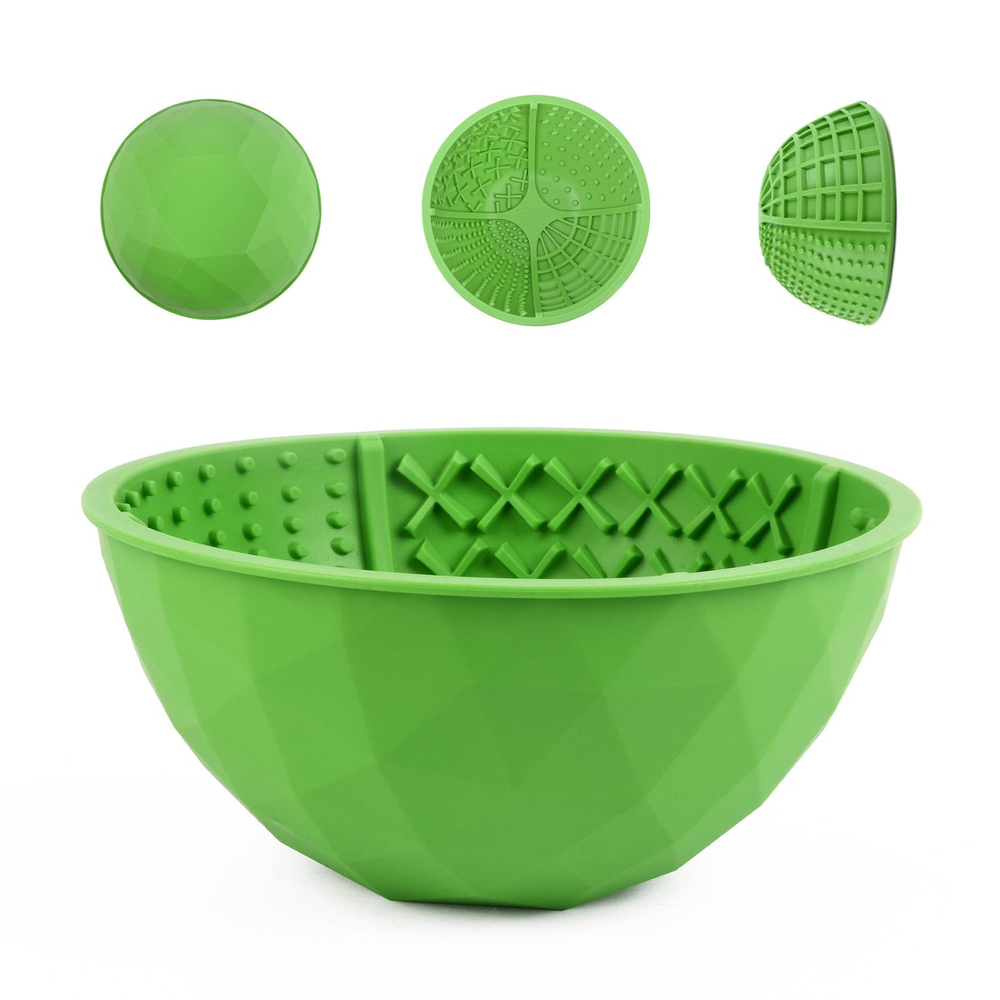 Tuff Pupper Lick Bowl for Dogs | Standard Size Slow Feeder Bowl | Four Textures for Dog Anxiety & Boredom | Silicone Lick Mat | Easy Clean Dishwasher Safe | Stable & Wobble Modes | NOT for Chewing