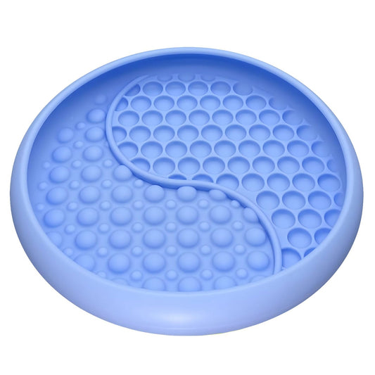 Evenco Lick Mat for Dogs, Silicone Slow Feeder Licking Mat with Non-Slip Suction Cups, Freeze-Friendly Lick Bowl for Enrichment Play, Anxiety Relief & Keeps Busy (8.0" x 1.4" Light Blue)