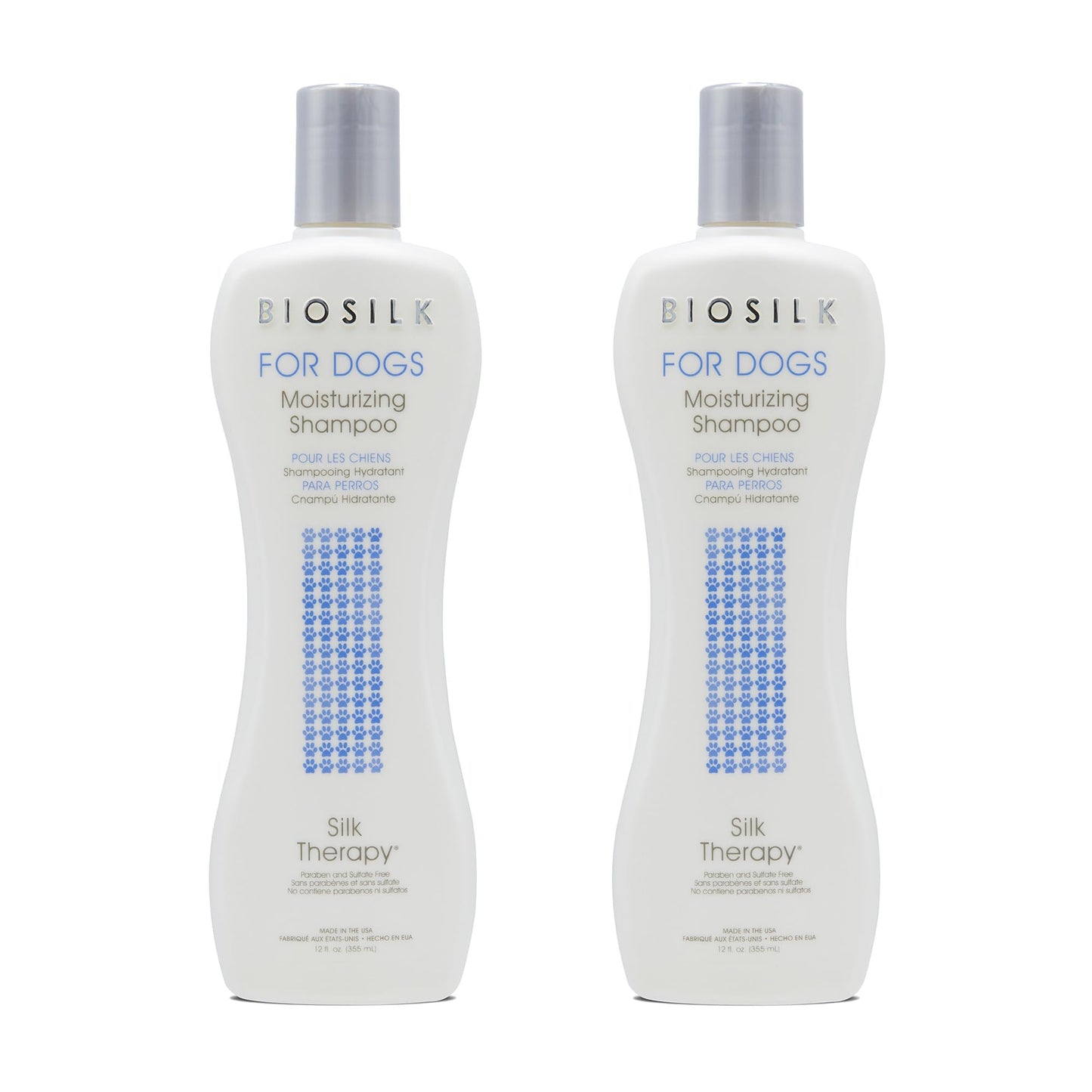 BioSilk Silk Therapy Moisturizing Shampoo for Dogs - Best Dog Shampoo for Pets with Dry, Itchy, or Sensitive Skin, Gentle Dog Wash, Essential Grooming Supplies, 12 Fl Oz - 2 Pack