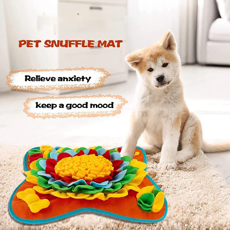 Tesitehi Snuffle Mat for Dogs, 25"x 25" Activity Feeding Mat for Small and Medium Pets, Interactive Feed Game for Boredom, Slow Feeder Puzzle Toys for Training and Brain Stimulating