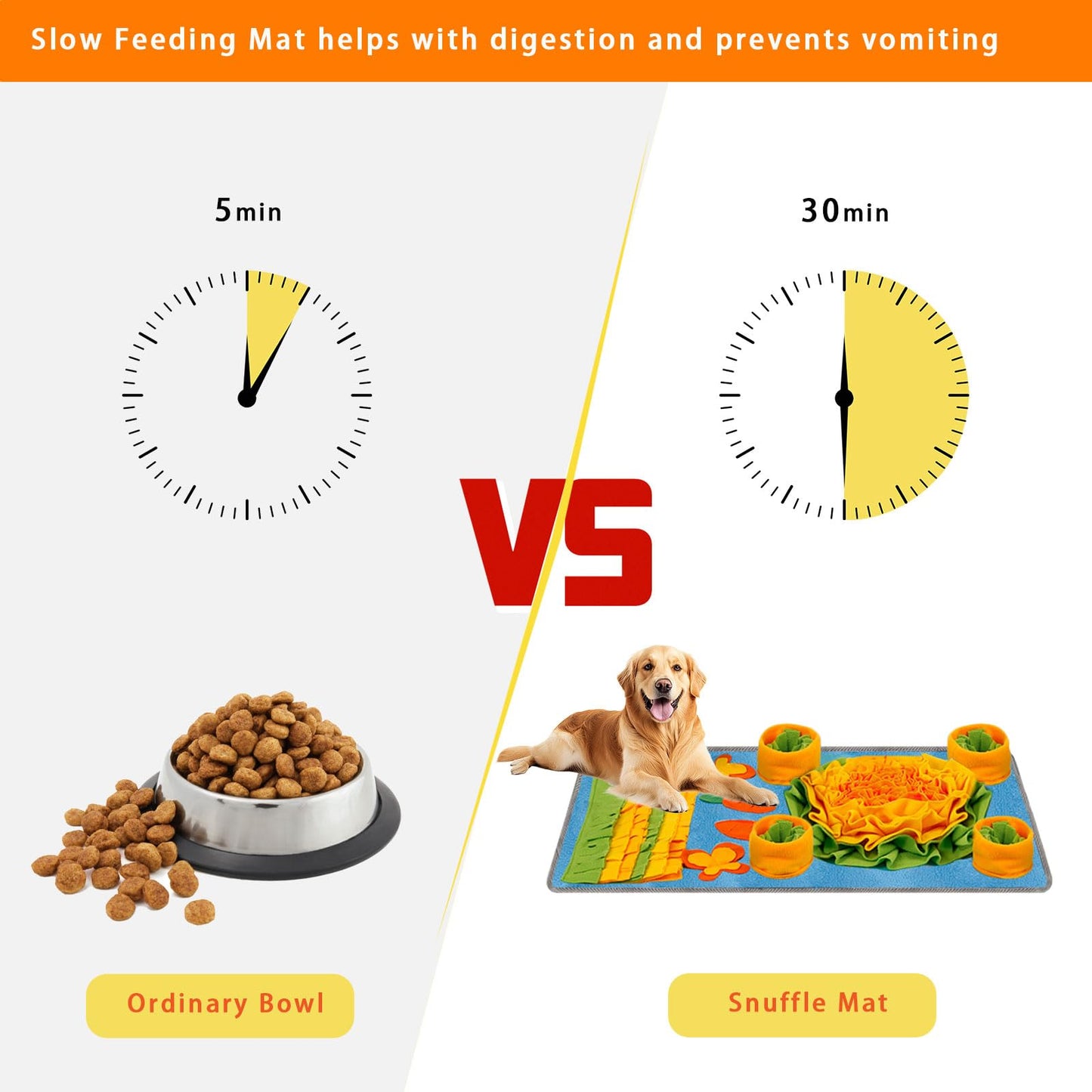 KVEXLIM Snuffle Mat for Dogs - Interactive Dog Feeding Mat with Squeaky Center & 2 Spikey Balls | Mental Enrichment Toy for Small, Medium, Large Dogs | Slow Feeder, Machine Washable, Non-Slip Base