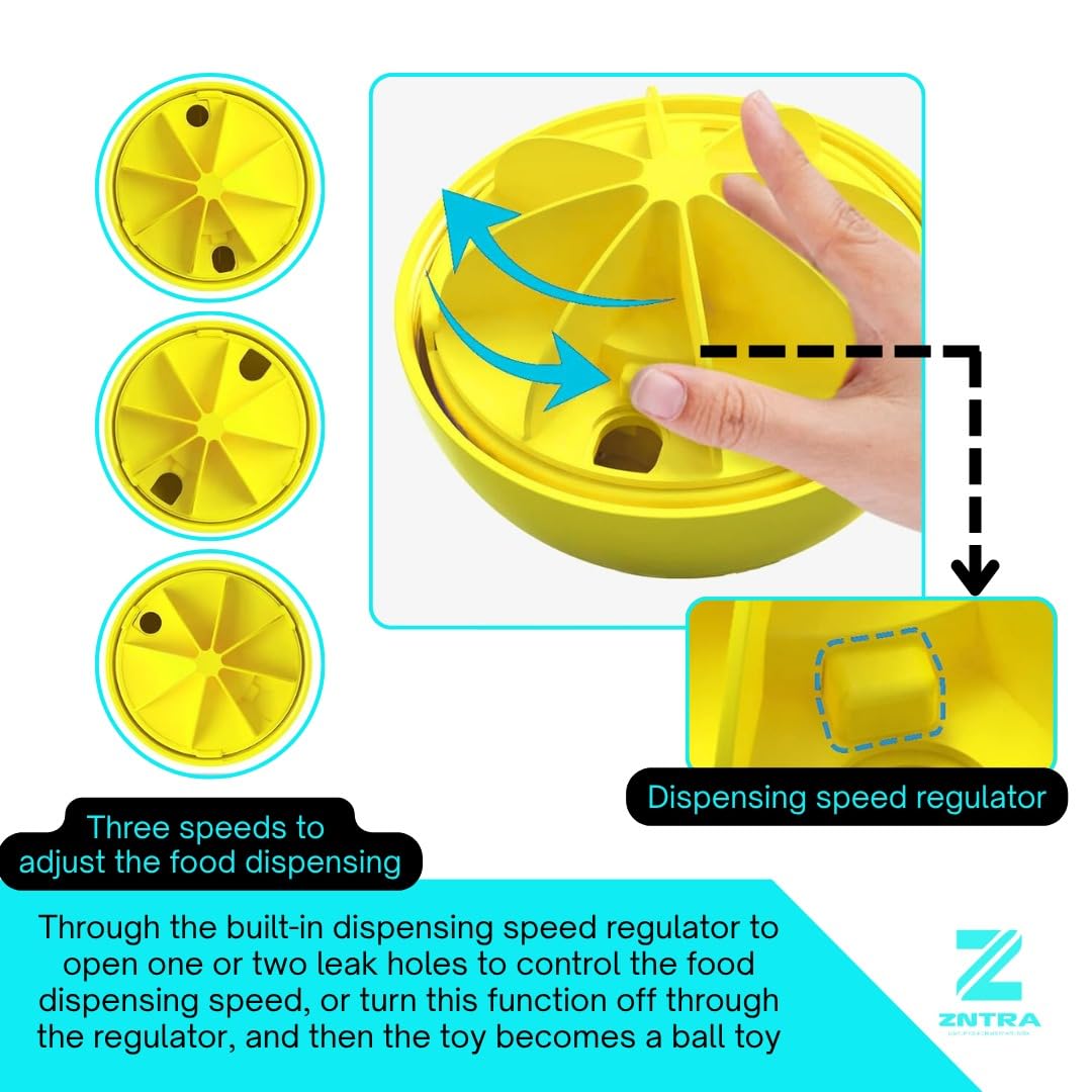 Zntra Dog Puzzle Toy -Interactive Treat Dispensing & Slow Feeder Ball for Large and Small Dogs, Food Dispensing Ball, Pet Puzzles for Smart Dogs, Dog Birthday Toys to Keep Them Busy