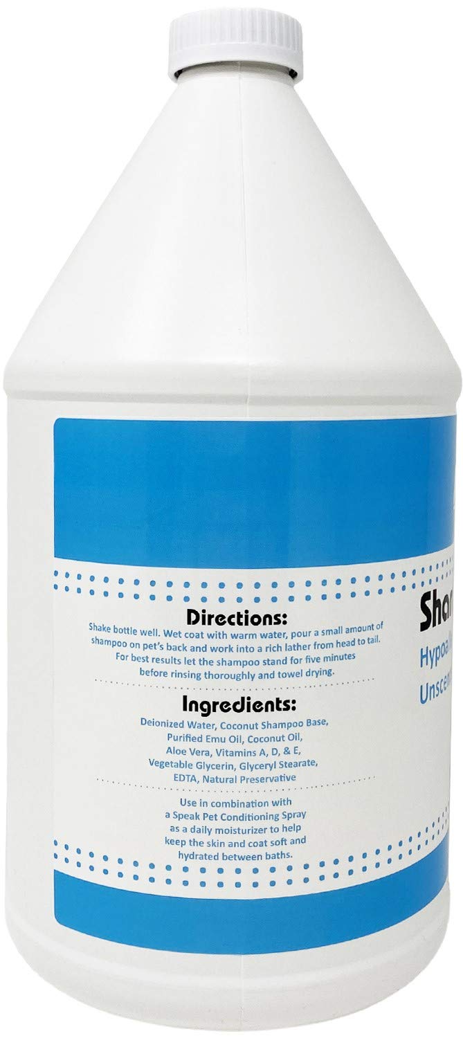 Speak Pet Products Natural Dog Shampoo, Hypoallergenic Unscented, 1 Gallon