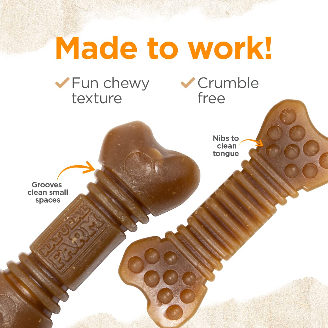 Natural Farm All-Natural Dog Dental Chew, Dog Teeth Cleaning Treats - Fresh Breath, Fight Plaque & Tartar - Canine Mess-Free Oral Care, Teeth Cleaning Chews for Dogs 15-25 Lbs (40 Counts)