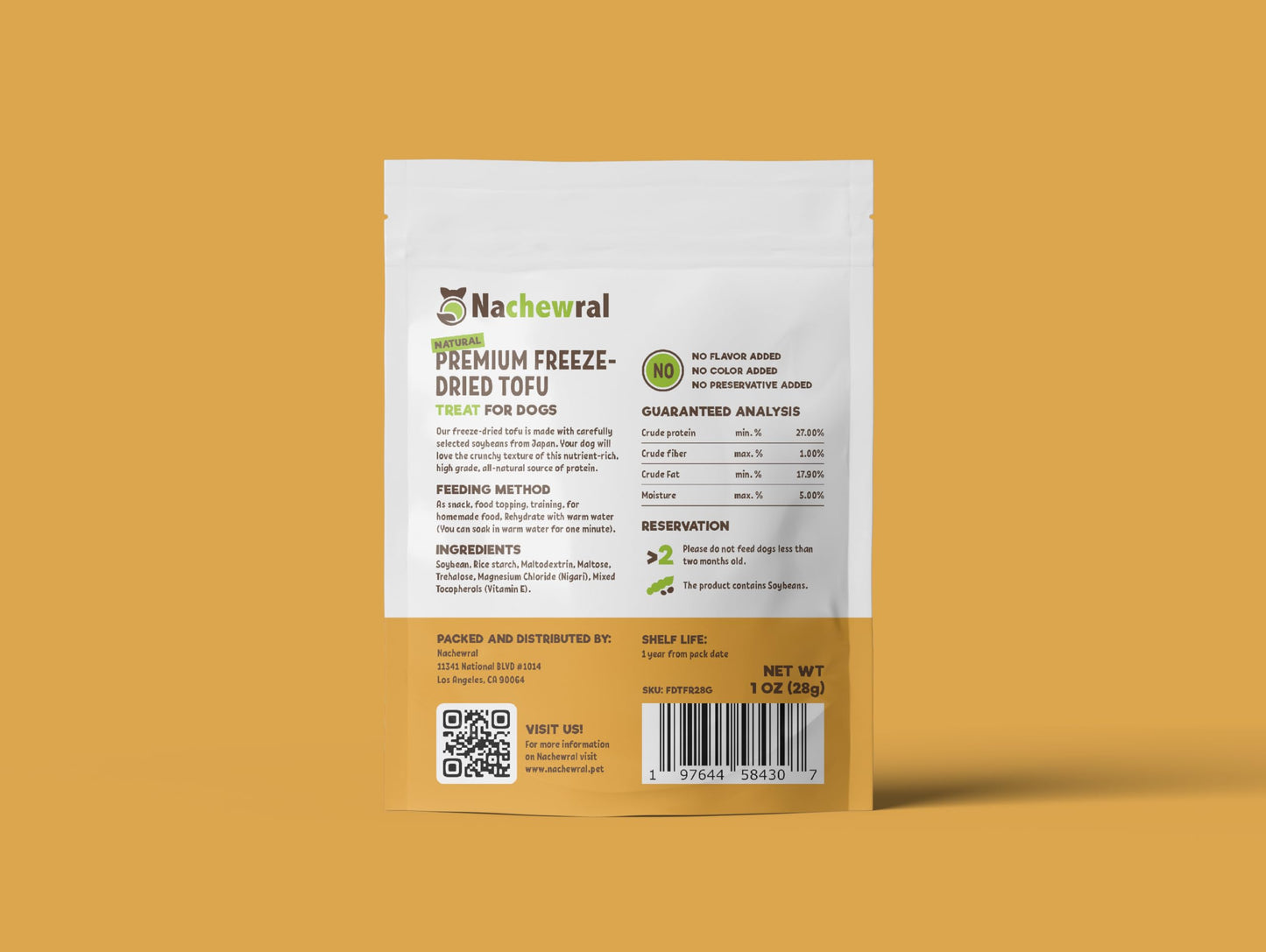 Nachewral Premium Freeze-Dried Tofu for Dog Treat/All Natural, Plant Based Protein, Gluten Free, Low Calories, High in Protein, Stomach Friendly, Vegan Treat w/Omega 6