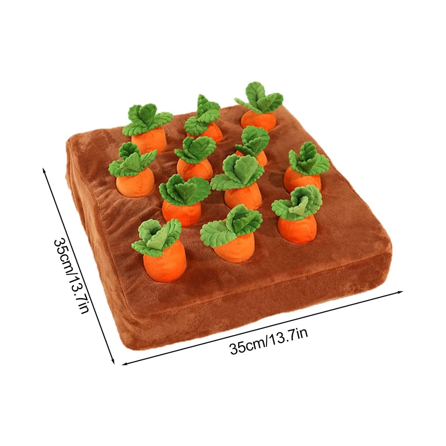 AGYTBG Carrot Snuffle Mat for Dogs, Interactive Dog Plush Puzzle Toys, 2 in 1 Non-Slip Nosework Feed Games, Pet Stress Relief with 12 Carrots