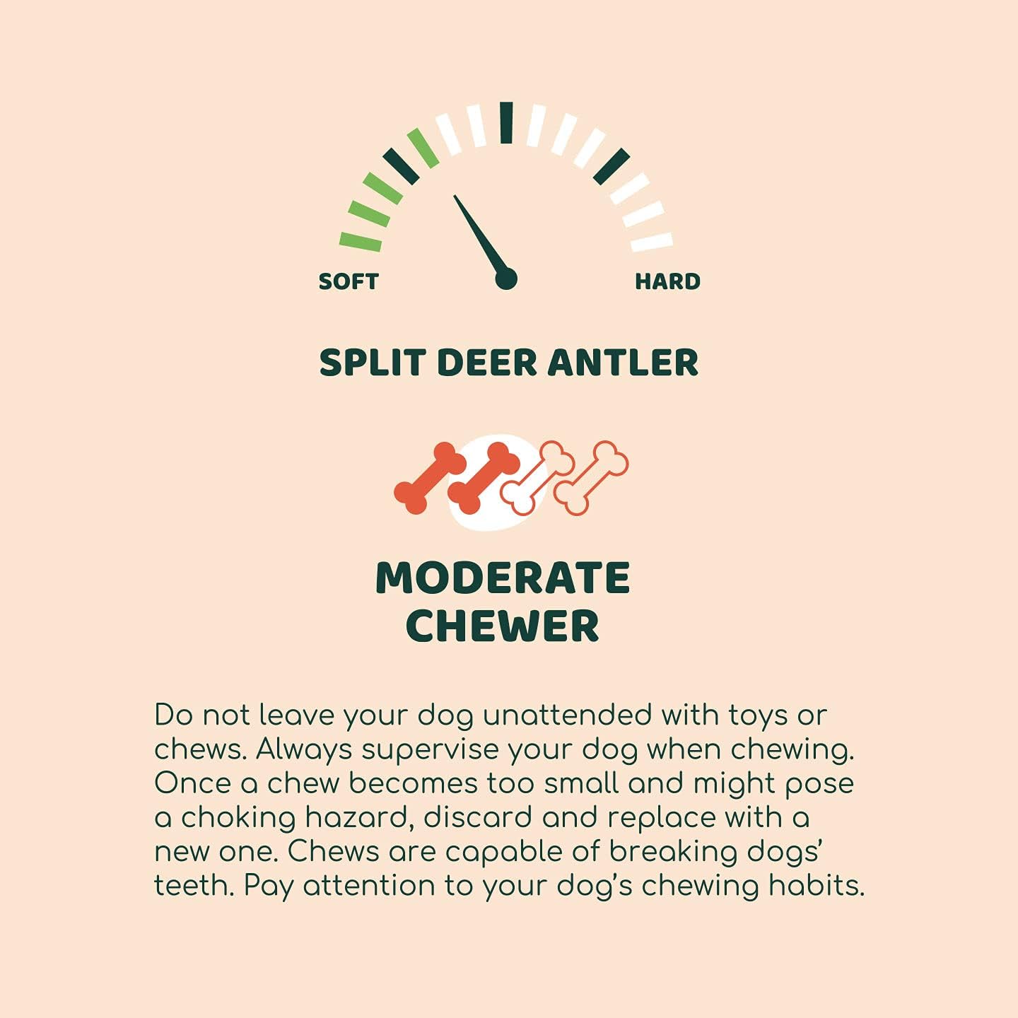 Little Loyals 100% Natural Grade A Premium Split Deer Antlers for Dogs - Long Lasting Dog Chews for Aggressive Chewers - Healthy and Durable Dog Treat for All Breeds - Supports Dental Health (X-Large)