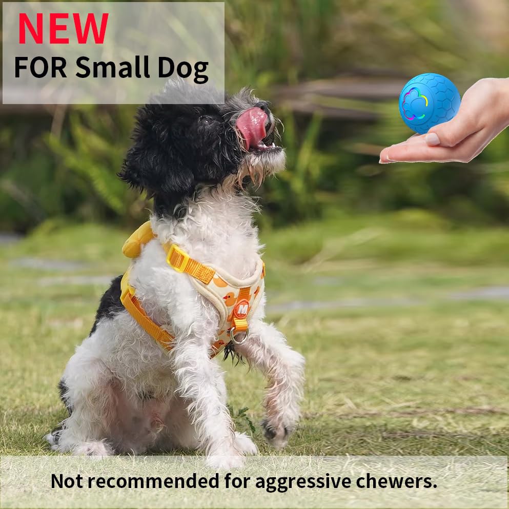 Smart Interactive Dog Toys Ball, Auto Bouncing Rotating Ball, Moving Pet Toys for Small Dogs Under 20 lbs - 2.2 Inch Puppy Toy for Indoor/Outdoor Play, USB Rechargeable, Fun Gift for Boredom, Blue