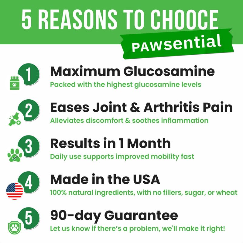Advanced Glucosamine Chews for Dogs - Dogs Hip & Joint Supplement - Joint Health and Paid Relief - Senior Dog Supplement - 100 Ct - Beef and Bacon