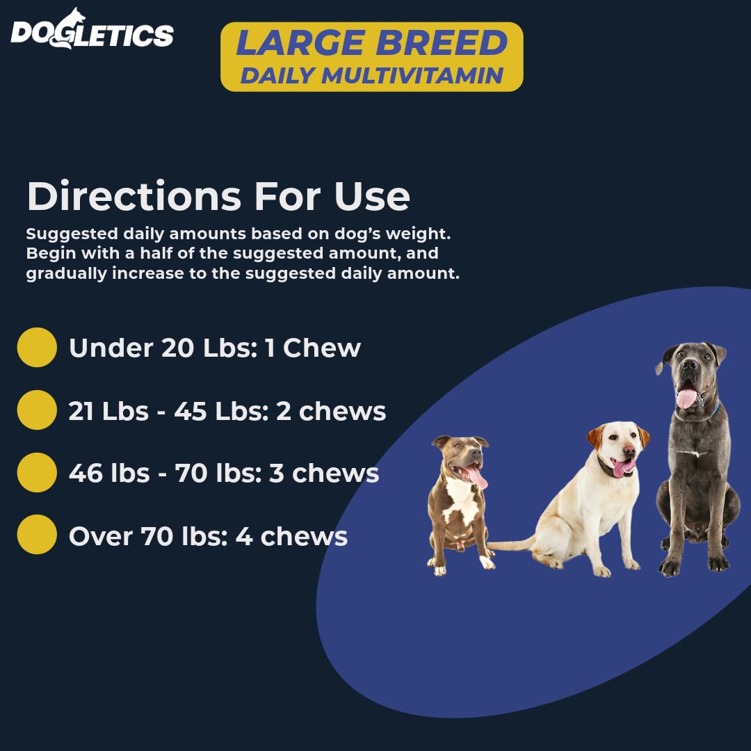 Large Breed Daily Multivitamin - Formulated for Large Dogs & Their Unique Health Needs, 90ct Delicious Bacon Flavor