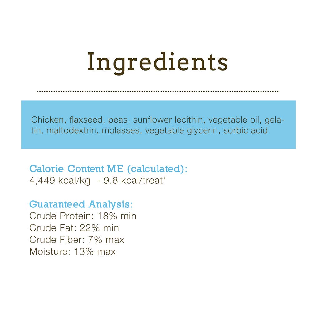 Herbsmith Smiling Dog Treats - Soft and Chewy Dog Treats for Senior Dogs - Dog Training Treats - Real Chicken Dog Treats with Flax & Peas - 8 oz