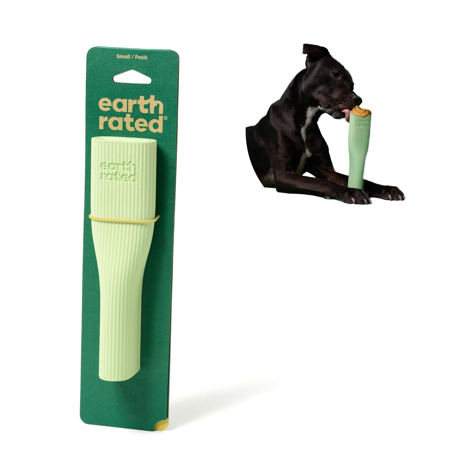 Earth Rated Dog Toy, Enrichment Toys for Adult and Puppy Dogs, Dishwasher and Freezer-Safe, Natural Rubber, Small, Green